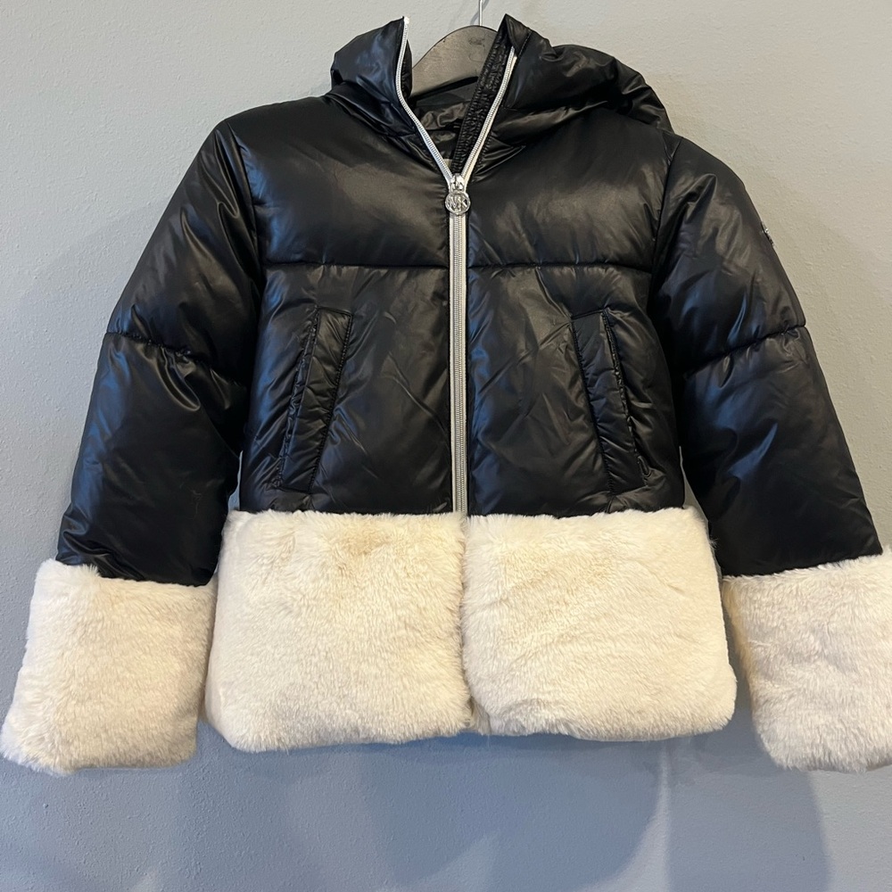 Michael Kors Black and Cream Kids Puffer Jacket